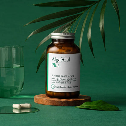 ALGAECAL Plus Calcium Supplement for Bone Density, with D3 K2, 120 Caps