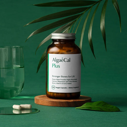 ALGAECAL Plus Calcium Supplement for Bone Density, with D3 K2, 120 Caps